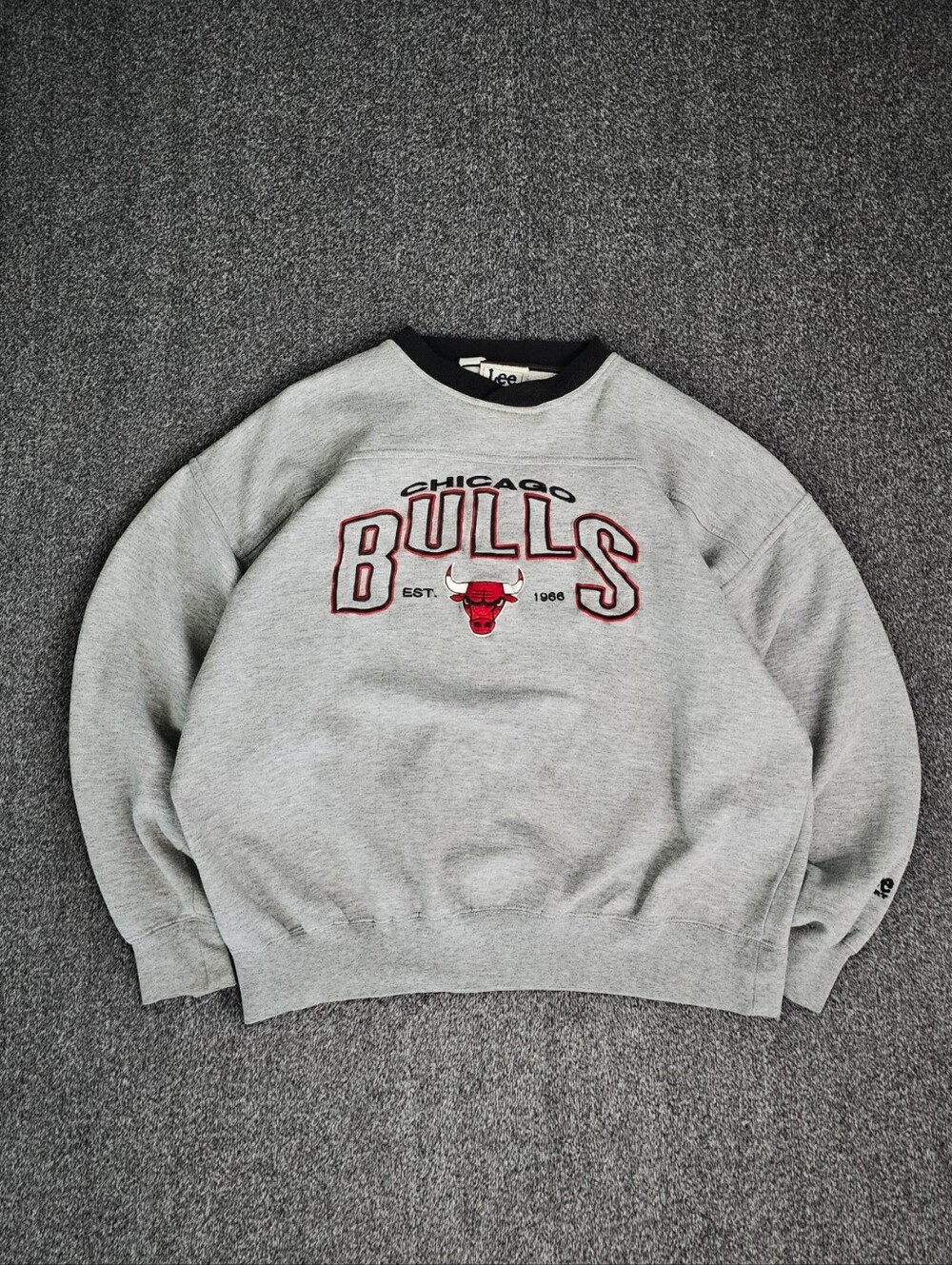 Vintage 90's Lee Sport Men's Chicago Bulls Est 1966 Graphic Pullover Sweatshirt